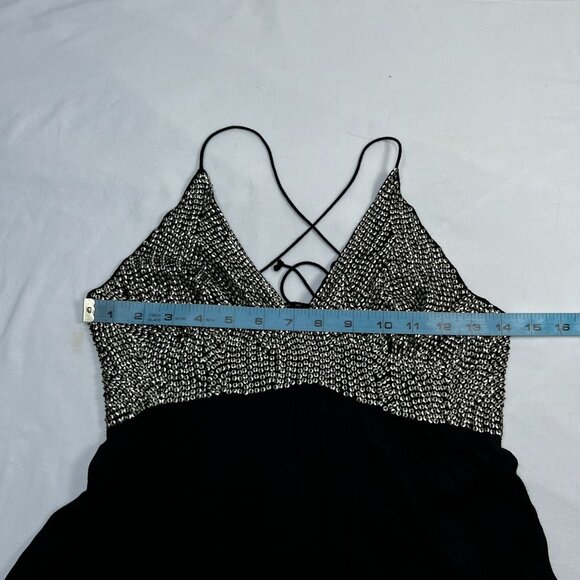 Cleobella Shalmar Maxi Dress Sequin Top Black Silver Open Back Small - Picture 5 of 14